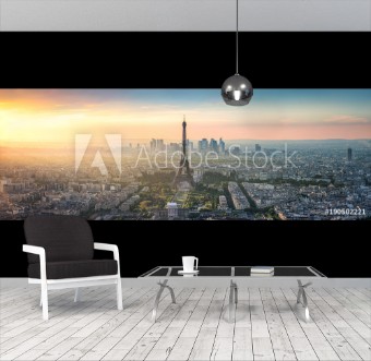 Picture of Paris Skyline Panorama bei Sonnenuntergang mit Eiffelturm
